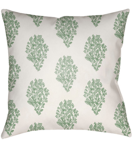 Surya MF011-2020 Moody Floral 20 X 20 inch White and Grass Green Outdoor Throw Pillow photo
