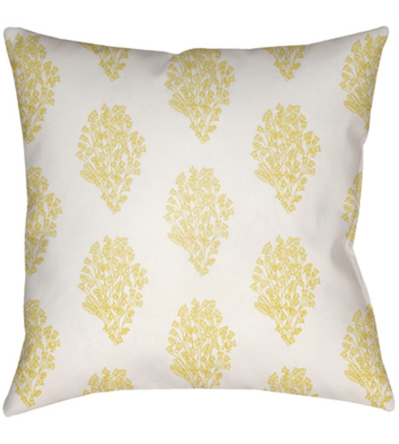 Surya MF012-2222 Moody Floral 22 X 22 inch White and Butter Outdoor Throw Pillow