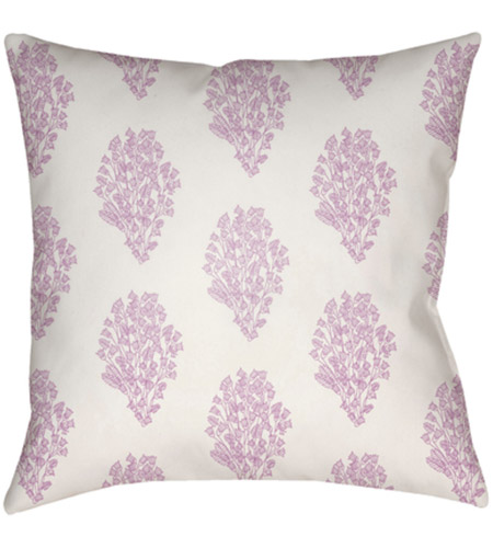 Surya MF013-2222 Moody Floral 22 X 22 inch White and Lilac Outdoor Throw Pillow