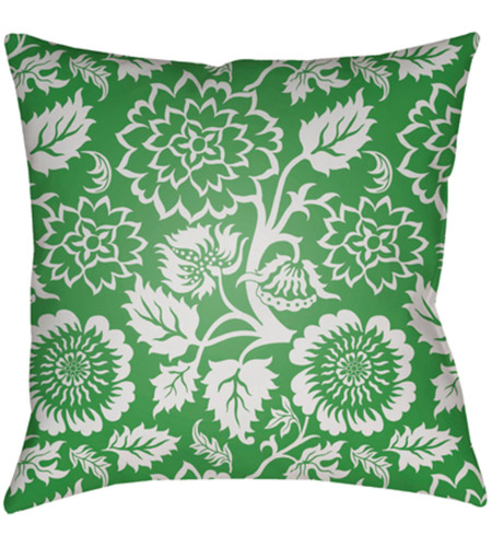 Surya MF022-2020 Moody Floral 20 X 20 inch White and Grass Green Outdoor Throw Pillow