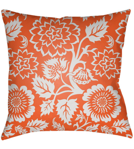 Surya MF023-2020 Moody Floral 20 X 20 inch White and Bright Orange Outdoor Throw Pillow photo