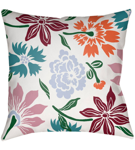 Surya MF040-1818 Moody Floral 18 X 18 inch Dark Green and Pale Blue Outdoor Throw Pillow