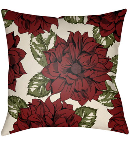 Surya MF049-2020 Moody Floral 20 X 20 inch Black and Cream Outdoor Throw Pillow