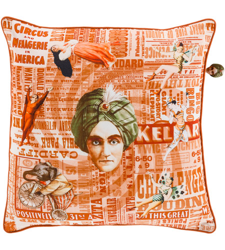 Surya MNG003-1818D Mind Games 18 X 18 inch Burnt Orange and Blush Throw Pillow
