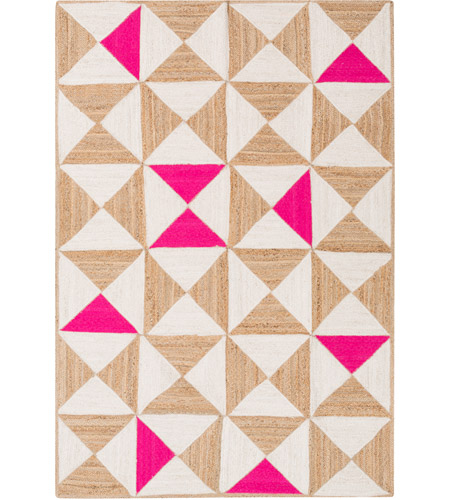 Surya MOL5002-576 Molino 90 X 60 inch Pink and Neutral Area Rug, Jute and Cotton
