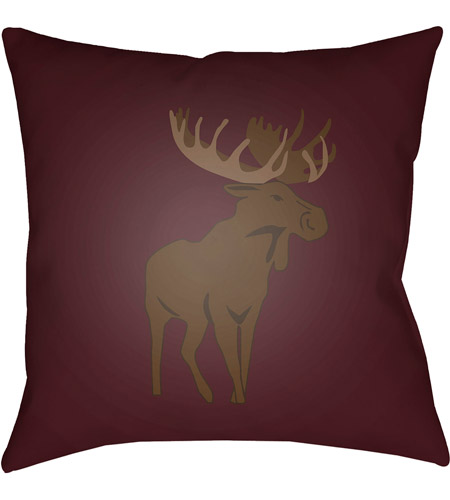 Surya MOO003-1818 Moose 18 X 18 inch Red and Brown Outdoor Throw Pillow