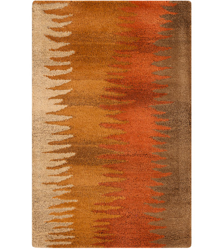 Surya MOS1004-23 Mosaic 36 X 24 inch Burnt Orange/Wheat/Dark Brown Rugs, Wool