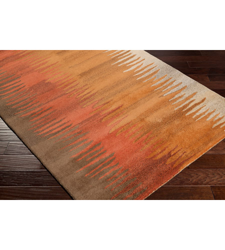Surya MOS1004-268 Mosaic 96 X 30 inch Burnt Orange/Wheat/Dark Brown Rugs, Wool mos1004_corner.jpg