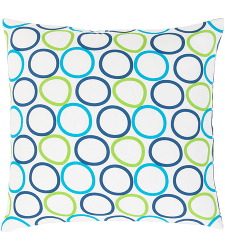 Surya MRA002-2222P Miranda 22 X 22 inch Bright Blue and Grass Green Throw Pillow