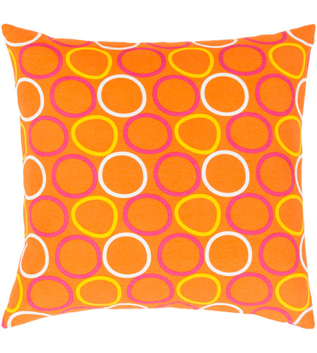 Surya MRA003-1818D Miranda 18 X 18 inch Bright Yellow and Bright Orange Throw Pillow