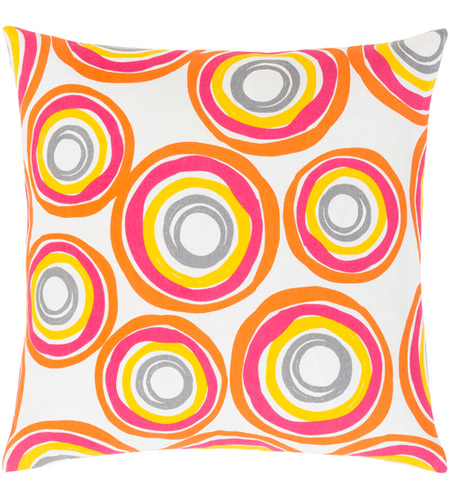 Surya MRA004-1818D Miranda 18 X 18 inch Bright Yellow and Bright Orange Throw Pillow