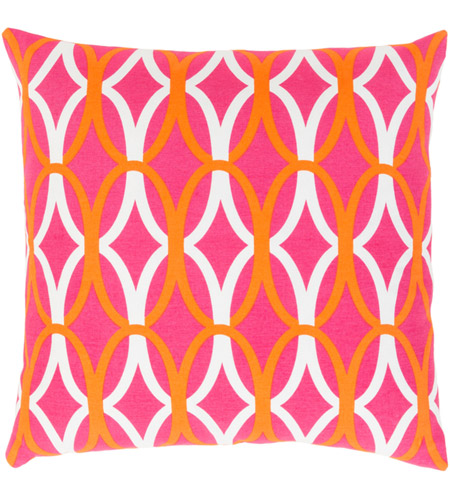 Surya MRA011-1818 Miranda 18 X 18 inch Orange and Pink Pillow Cover mra011.jpg