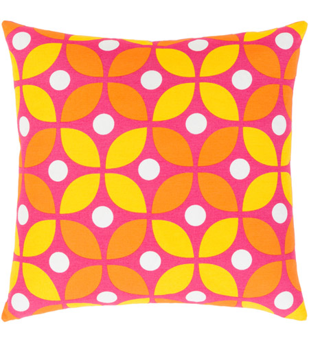 Surya MRA014-1818D Miranda 18 X 18 inch Bright Yellow and Bright Orange Throw Pillow mra014.jpg