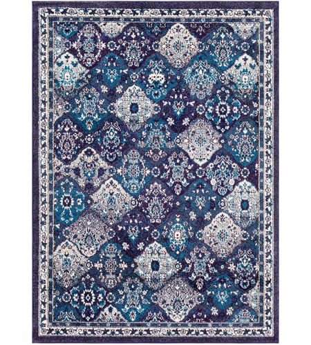 Surya MRC2317-5373 Morocco 87 X 63 inch Navy/Teal/Charcoal/Dark Brown/Beige/White Rugs, Rectangle
