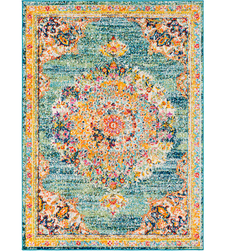Surya MRC2320-23 Morocco 36 X 24 inch Teal/Navy/Pale Blue/Bright Orange/Grass Green Rugs, Rectangle