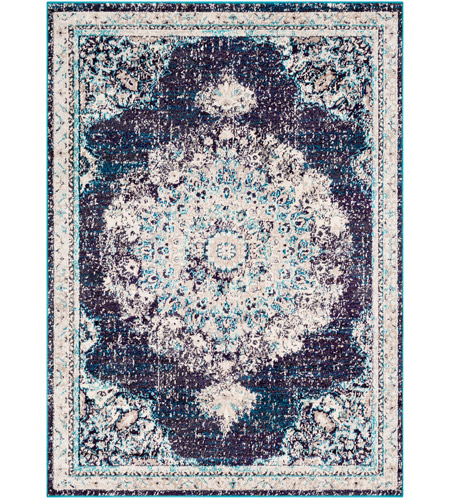 Surya MRC2322-5373 Morocco 87 X 63 inch Navy/Teal/Pale Blue/Dark Brown/Charcoal/Camel Rugs, Rectangle