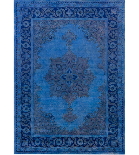 Surya MYK5012-811 Mykonos 132 X 96 inch Bright Blue/Dark Blue/Sage Rugs, Wool