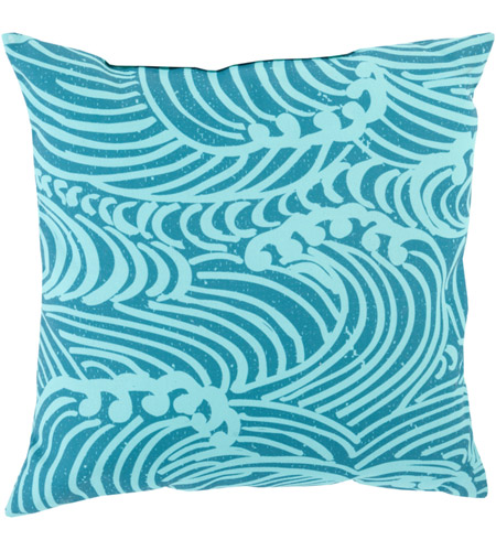 Surya MZ007-1818 Mizu 18 X 18 inch Blue and Blue Outdoor Throw Pillow