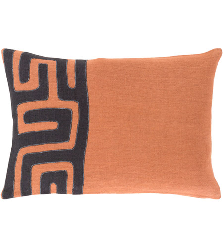 Surya NRB013-1319P Nairobi 19 X 13 inch Burnt Orange and Black Lumbar Pillow