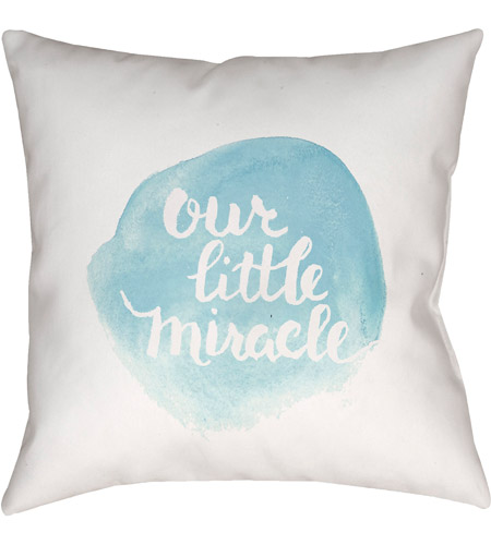 Surya NUR006-1818 Miracle 18 X 18 inch Blue and White Outdoor Throw Pillow