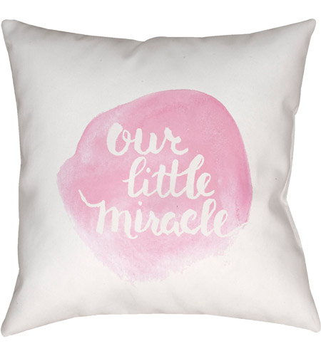 Surya NUR007-1818 Miracle 18 X 18 inch Pink and White Outdoor Throw Pillow