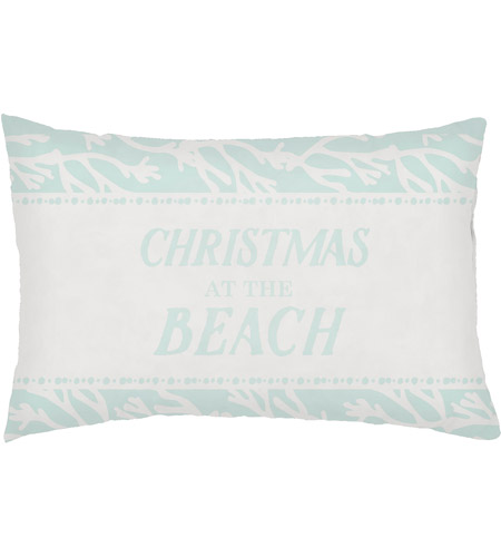 Surya PHDGR001-1616 Sea-Sons Greetings Green Outdoor Holiday Throw Pillow