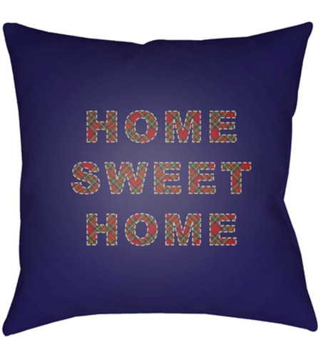 Surya PLAID017-2020 Home Sweet Home 20 X 20 inch Navy and Red Outdoor Throw Pillow plaid017.jpg