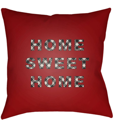 Surya PLAID019-2020 Home Sweet Home 20 X 20 inch Red and Black Outdoor Throw Pillow plaid019.jpg