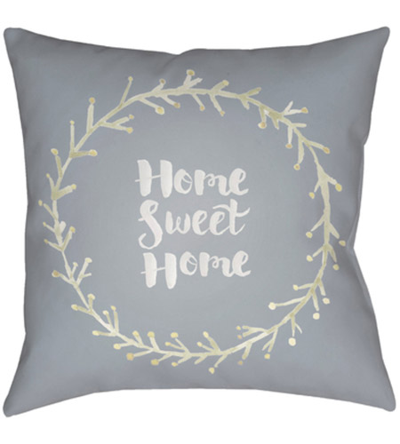 Surya QTE020-2020 Home Sweet Home II 20 X 20 inch Grey and Green Outdoor Throw Pillow qte020.jpg