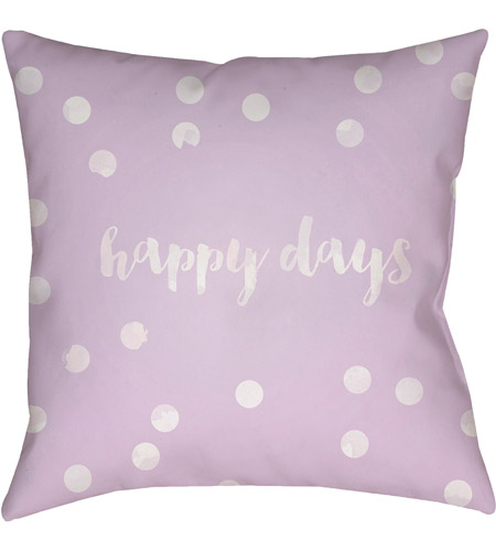 Surya QTE039-1818 Happy Days 18 X 18 inch Purple and White Outdoor Throw Pillow