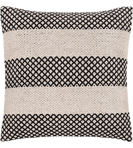 Surya RDE003-2020 Ryder 20 X 20 inch Black/Ivory Pillow Cover