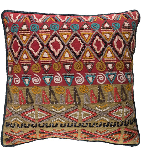 Surya ROK001-1818D Rokel 18 X 18 inch Rust and Olive Throw Pillow