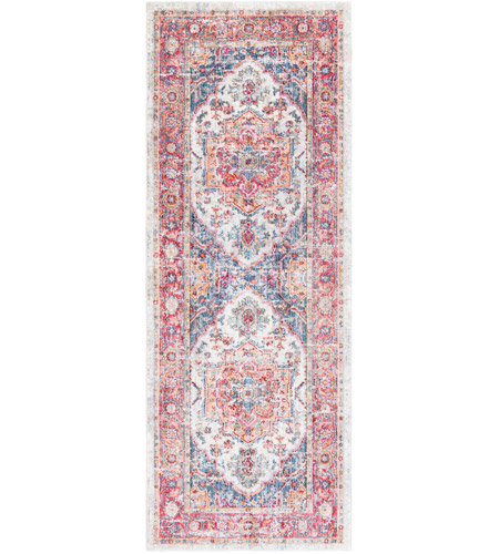 Surya RUM2304-35 Rumi 59 X 35 inch Dark Red/Bright Pink/Dark Blue/Bright Blue Rugs, Rectangle