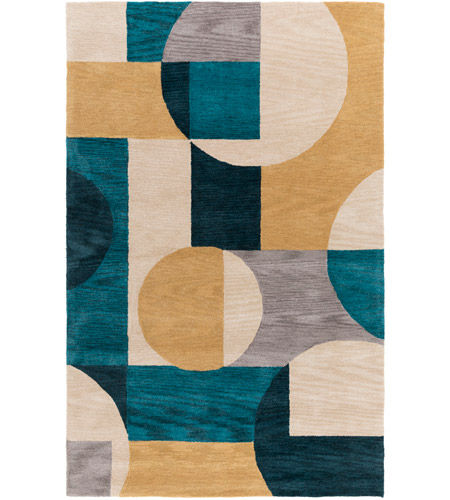 Surya RVR1003-576 Rivera 90 X 60 inch Blue and Green Area Rug, Polyester 