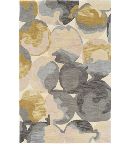 Surya RVR1005-576 Rivera 90 X 60 inch Ivory/Butter/Medium Gray/Wheat/Lime/Charcoal Rugs, Polyester