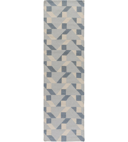 Surya RVT5015-268 Rivington 96 X 30 inch Gray and Blue Runner, Wool and Cotton