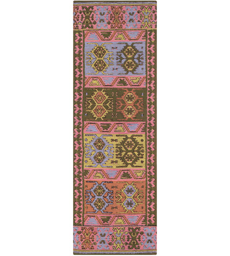 Surya SAJ1074-23 Sajal 36 X 24 inch Pale Pink/Dark Green/Camel/Lime/Denim/Black Outdoor Rug, Rectangle