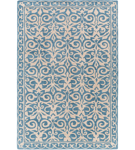 Surya SAU1102-576 Samual 90 X 60 inch Blue and Neutral Area Rug, Polyester