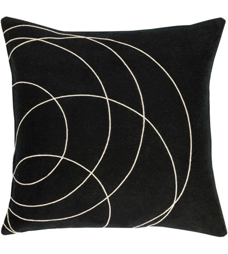 Surya SB036-2222D Solid Bold 22 X 22 inch Black and Cream Throw Pillow