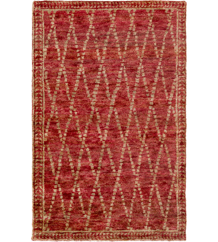 Surya SCR5158-3353 Scarborough 63 X 39 inch Red and Neutral Area Rug, Jute