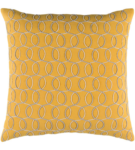 Surya SDB002-1818D Solid Bold II 18 X 18 inch Bright Yellow and Medium Gray Throw Pillow