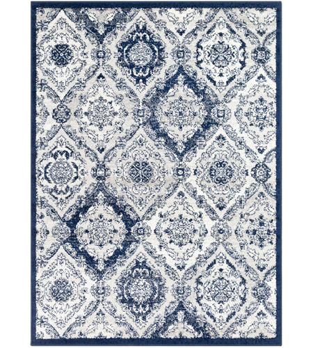 Surya SEV2304-5373 Seville 87 X 63 inch Dark Blue/Medium Gray/White Rugs, Rectangle photo