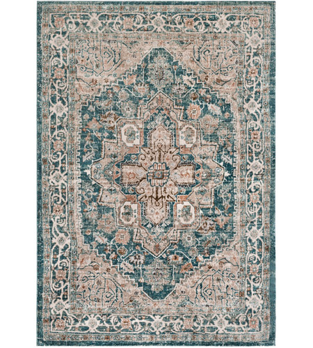 Surya SFT2301-5376 Soft Touch 91 X 61 inch Teal/Taupe/Ivory/Dark Brown/Camel/Medium Gray Rugs, Rectangle