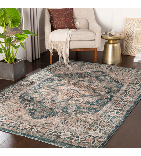 Surya SFT2301-5376 Soft Touch 91 X 61 inch Teal/Taupe/Ivory/Dark Brown/Camel/Medium Gray Rugs, Rectangle sft2301-roomscene_201.jpg