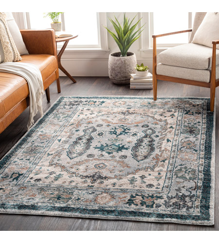 Surya SFT2303-23 Soft Touch 35 X 23 inch Teal/Ivory/Taupe/Medium Gray/Black/Camel Rugs, Rectangle sft2303-roomscene_201.jpg