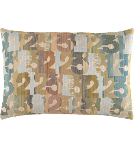Surya SHP002-1319 Shoop Shoop 19 inch Camel, Beige, Olive, Bright Blue Pillow Cover photo