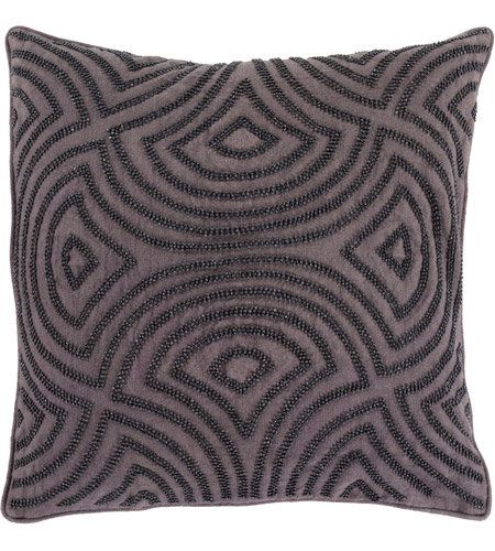 Surya SKD005-2222D Skinny Dip 22 X 22 inch Black and Charcoal Throw Pillow