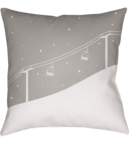 Surya SKI007-2020 Ski Lift 20 X 20 inch Grey and White Outdoor Throw Pillow