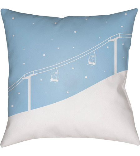 Surya SKI009-1818 Ski Lift 18 X 18 inch Blue and White Outdoor Throw Pillow