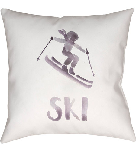 Surya SKI012-1818 Ski II 18 X 18 inch Purple and White Outdoor Throw Pillow